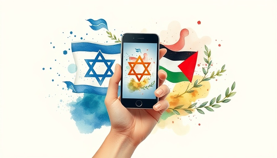 Peaceful collage symbolizing Israel and Palestine connection, watercolor style.