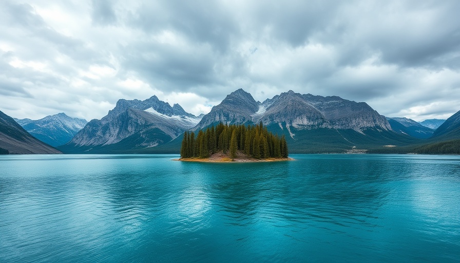 Spirit Island adventure with turquoise lake and mountains