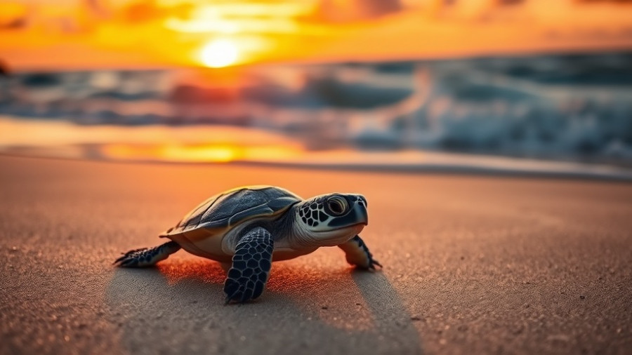 Barbados car rental levy environmental initiative with sea turtle at sunset.