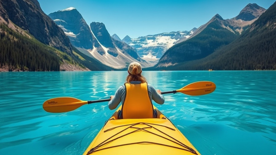 Woman kayaking on a budget adventure in scenic lake