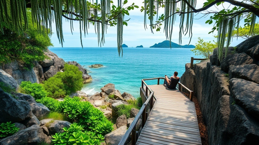 Best destination for vacation, serene beachside view with natural cave.