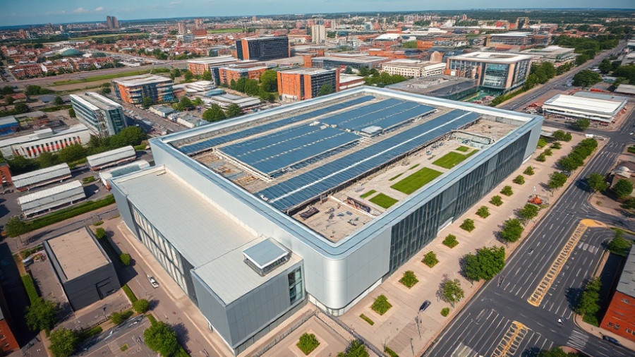 Aerial view of Manchester urban landscape, ideal for group travel.