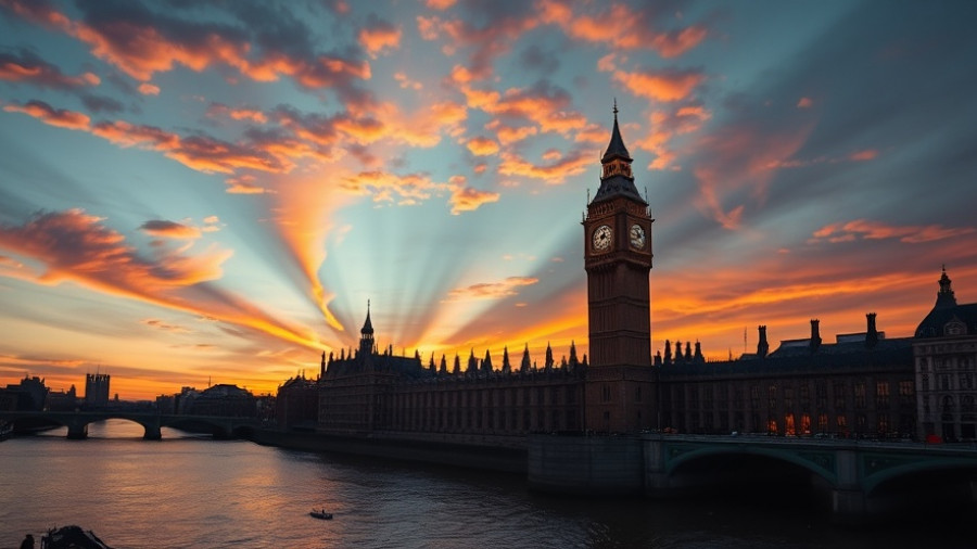 Iconic Big Ben and Westminster Bridge at sunset, perfect travel destination selection.