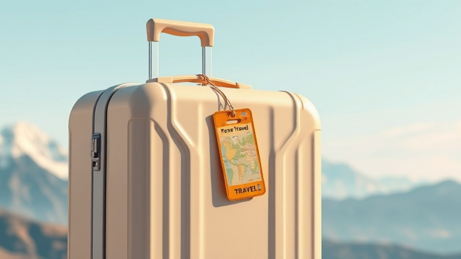 Minimalist suitcase with travel tag showcasing importance of AI for holiday planning