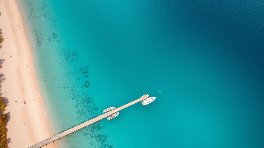 Aerial view of Okinawa pier with boats, top travel destination 2026.