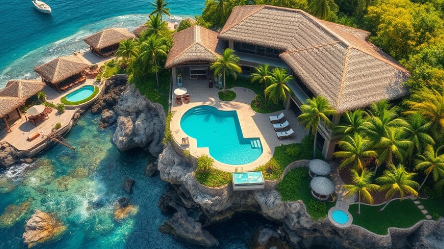 Aerial view of a luxury villa on Fregate Island reopening 2026.