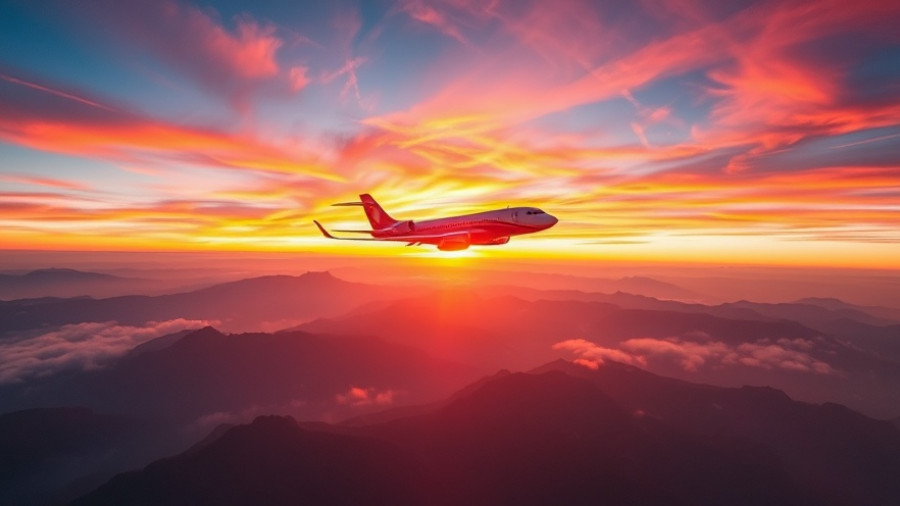 AI-driven demand and pricing capabilities for charter bookings - airplane at sunset over mountains.