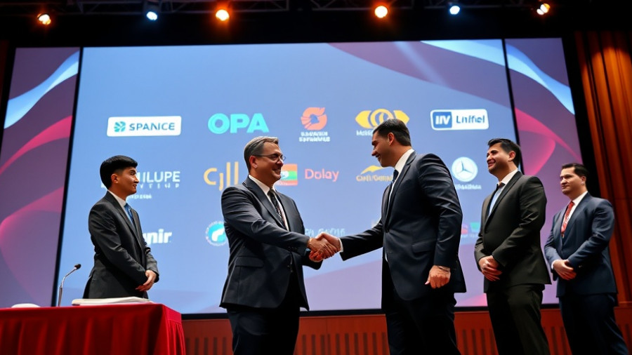 Corporate signing ceremony involving UAE-China REIT platform at a formal event.