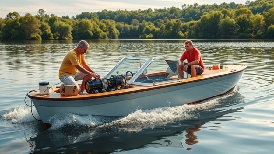 Electric boat assembly and lake testing showcasing green global travel.