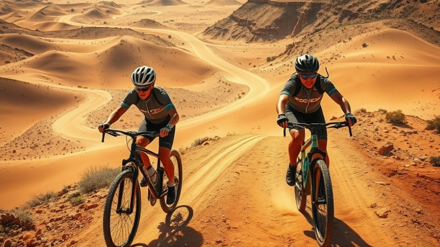 Cyclists on Highway to Hell Ultracycle desert terrain.
