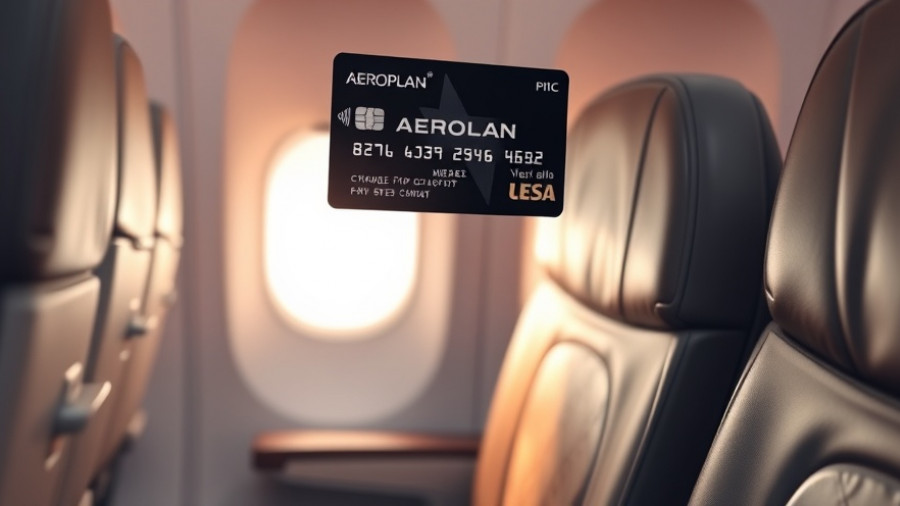 Luxury airplane seat and Aeroplan card highlighting travelling cheaply.