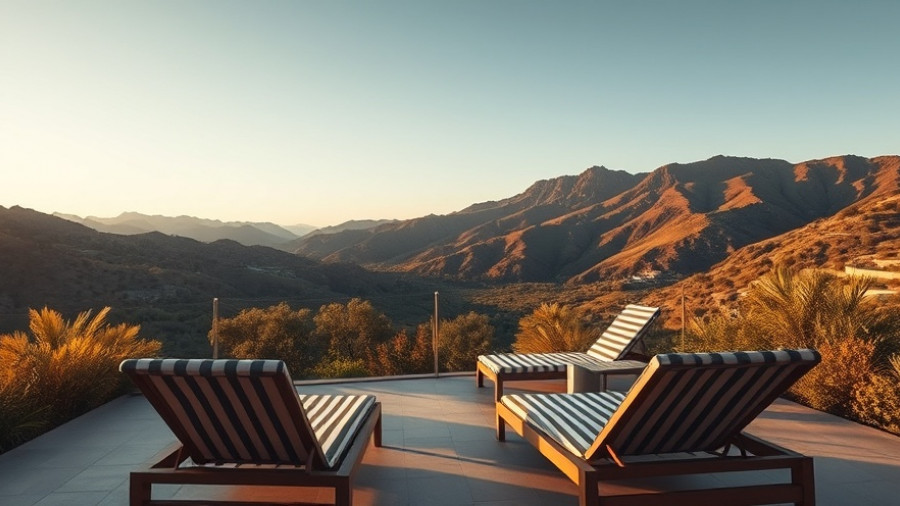Luxury travel on a budget: stunning hillside view with elegant loungers.