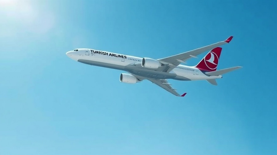 Turkish Airlines airplane cruising in clear blue sky on Sulaymaniyah route.