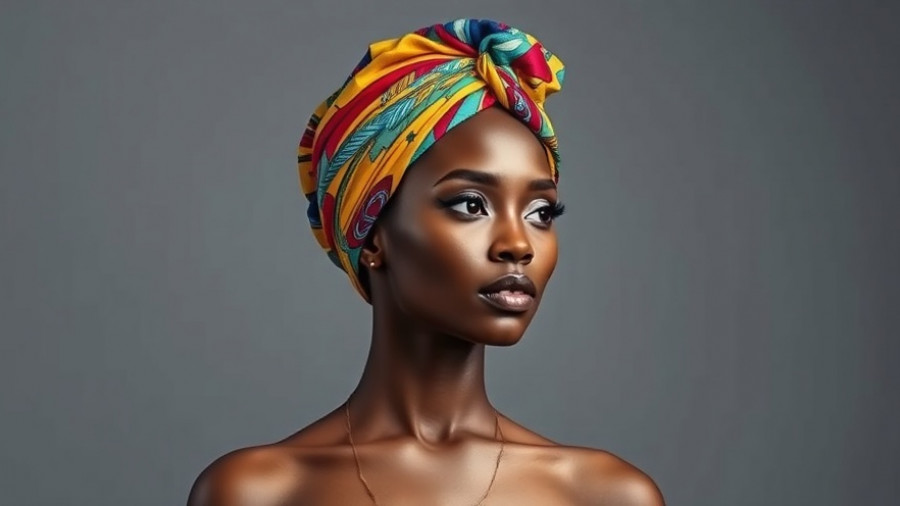 Elegant woman at Lagos Art Festival 2025, colorful headwrap.