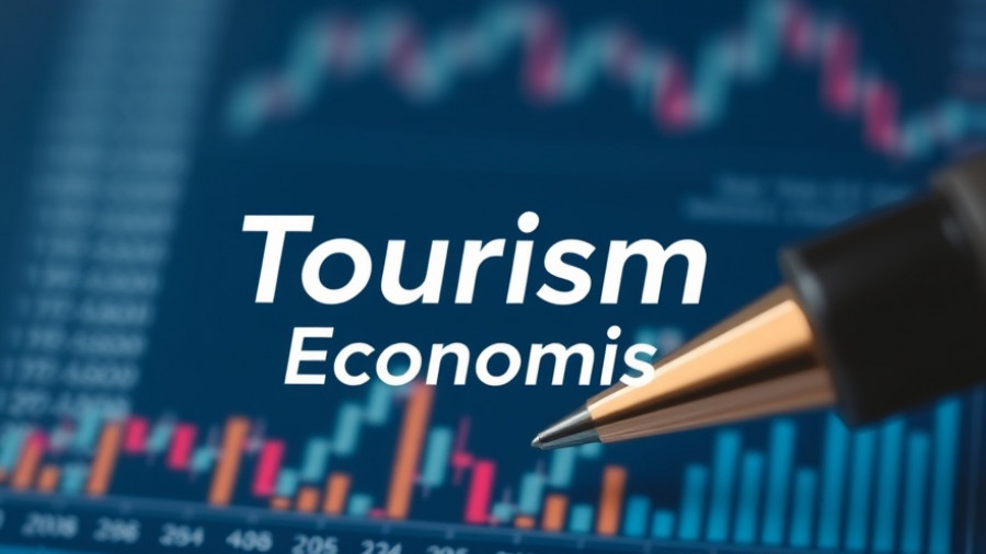 Tourism Economics logo over a financial chart, Global Destination Resilience Index