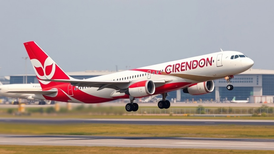Corendon Airlines jet taking off, depicting growth and expansion.