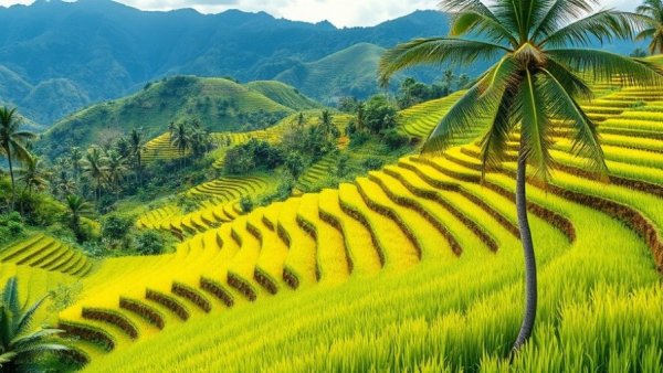 Lush terraced rice fields and mountain landscape - technology enhances travel storytelling.