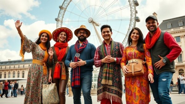 Cultural attire individuals near London Eye, World's Best Cities for Travel 2026.
