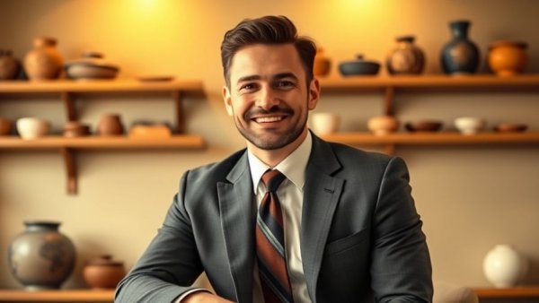 Confident man in a suit presenting Chihuahua travel experiences
