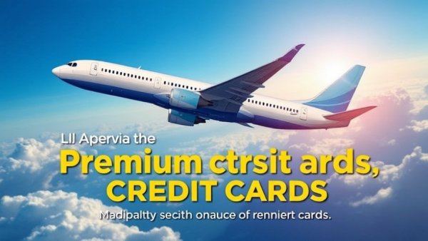 Bold graphic illustrating premium credit cards value with airplane theme.
