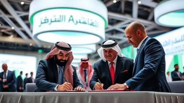 Business signing at China MICE Summit 2026 in Saudi Arabia.