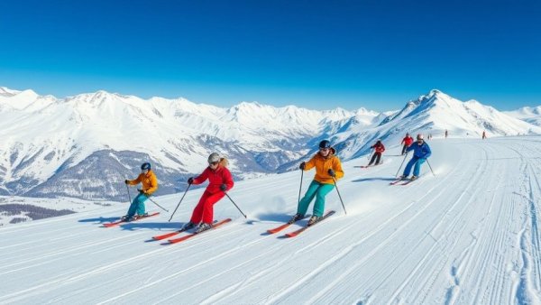 Tignes ski season opening with skiers on sunny snow-covered slopes.