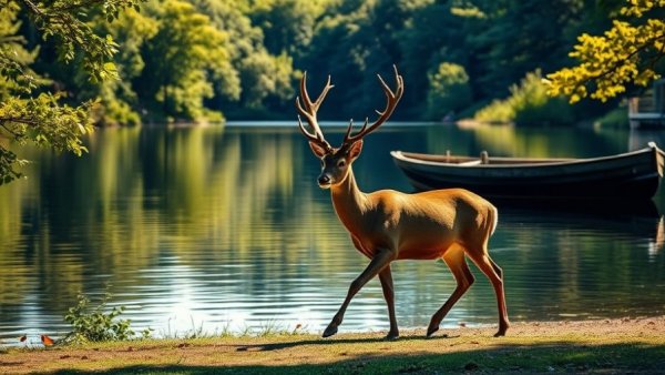 Antlered deer at Keibul Lamjao National Park travel destination