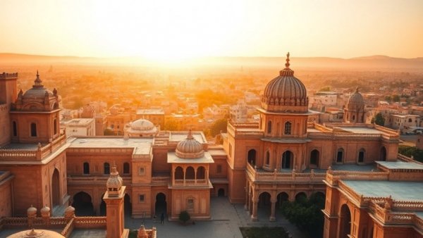 Choosing a scenic travel destination with stunning architecture and sunsets.