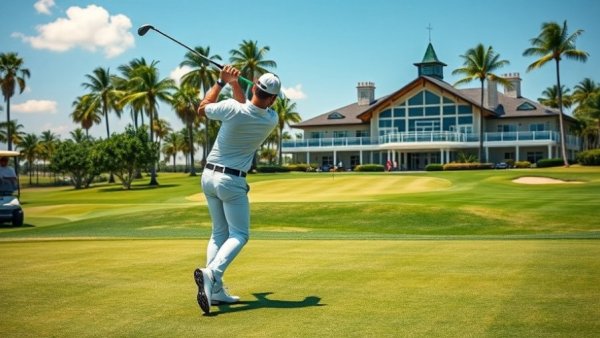 Professional golfer playing on scenic Saudi Arabian golf course, golf in Saudi Arabia.
