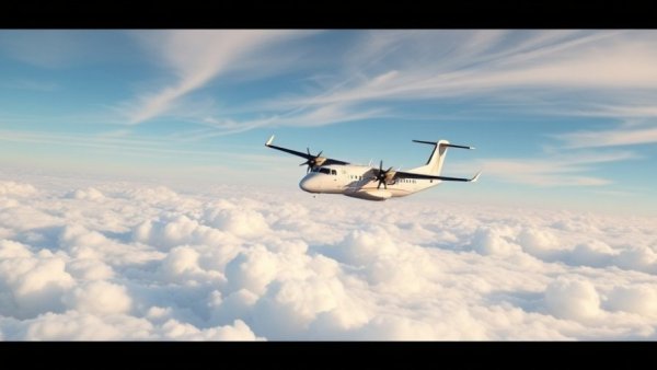 ATR airliner flight above clouds, related to IATA-compliant PSS.