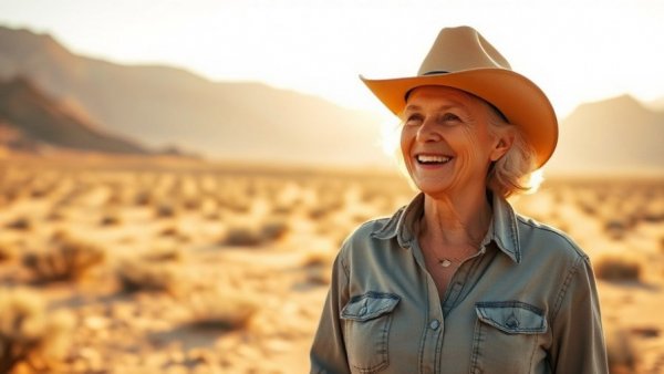 Woman in desert at sunset, exemplifying best US retirement locations in 2026.