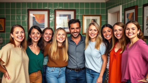 Cheerful group celebrating Negril reopening holiday travel indoors.