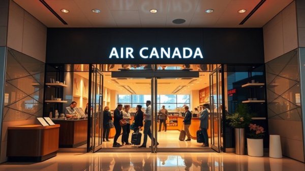 Air Canada Café Montreal entrance with stylish interior design.