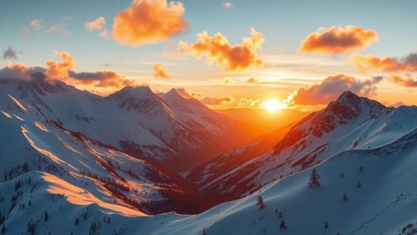 Whistler family ski adventure at sunset with snow-covered mountain view.