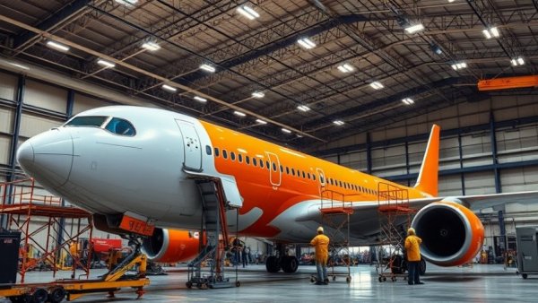 A350-900 maintenance, full strip and paint program underway.