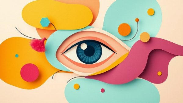 Abstract design with eye motif for Moscow Jewish Film Festival