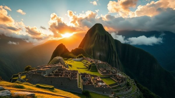 Stunning Machu Picchu sunrise highlighting ancient ruins and misty mountains, perfect for learning how to pick a travel destination.