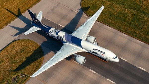 Lufthansa Boeing 787 Dreamliner on runway with commemorative livery, celebrating airline milestone.