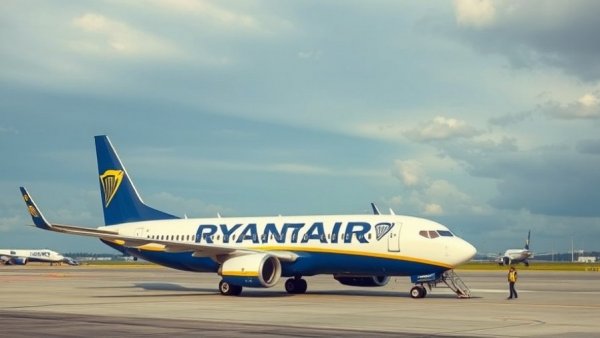 Ryanair plane on tarmac related to abolition of the Belgian air tax.