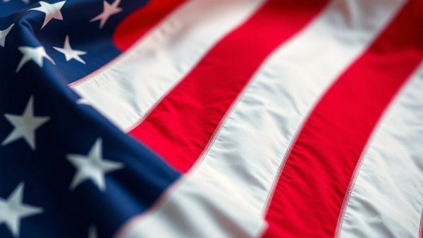 Vibrant American flag waving, detailed texture, Capital Hilton 250th anniversary celebration.