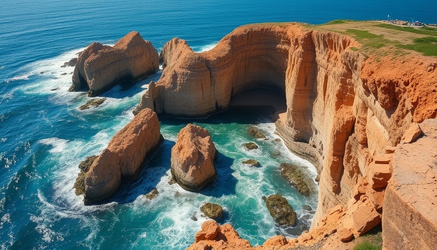 Rugged sea cliffs and ocean waves for fun family travel.