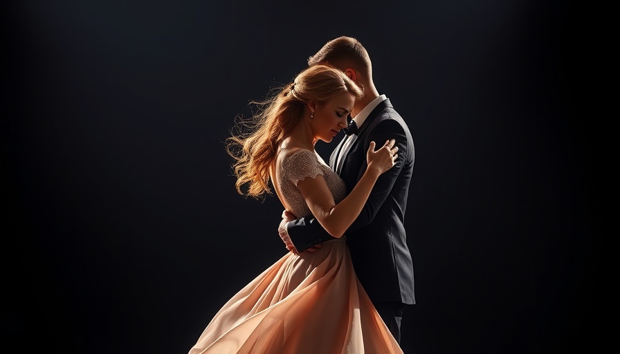 Elegant couple dancing gracefully, destination guide.