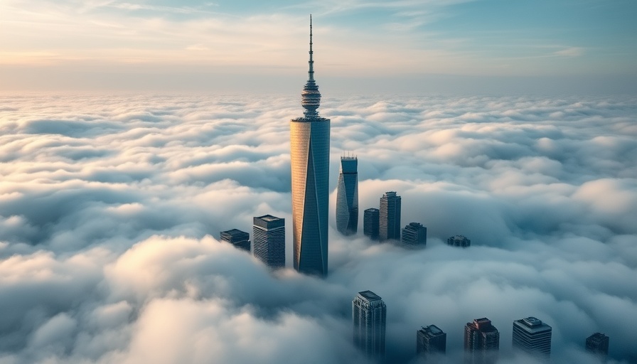 J Hotel Shanghai Tower with clouds, majestic cityscape view.