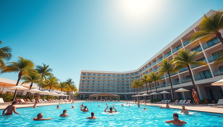 Luxury resort with large pool, ideal for traveling on a budget.