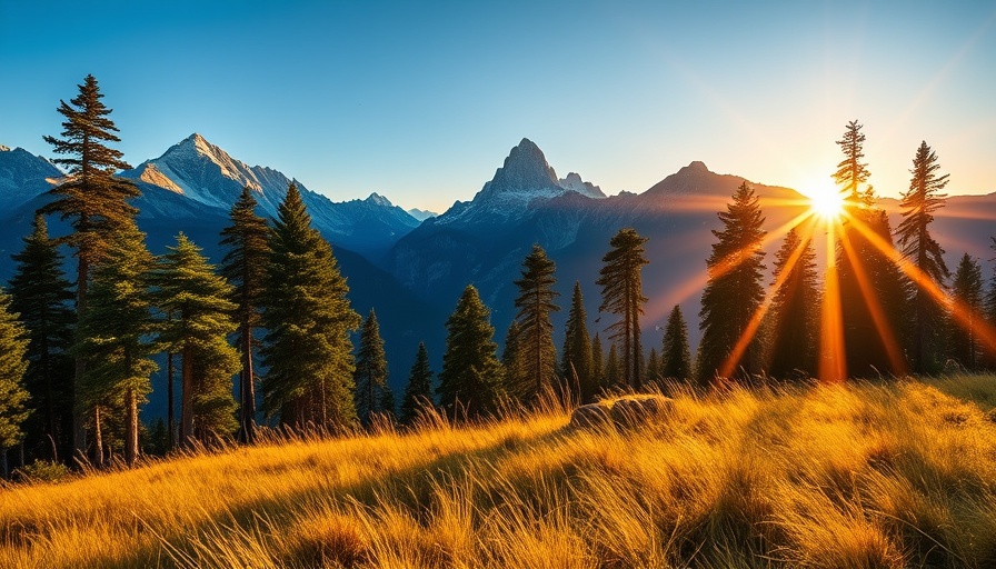 Scenic sunset view of underrated travel destination with mountains.