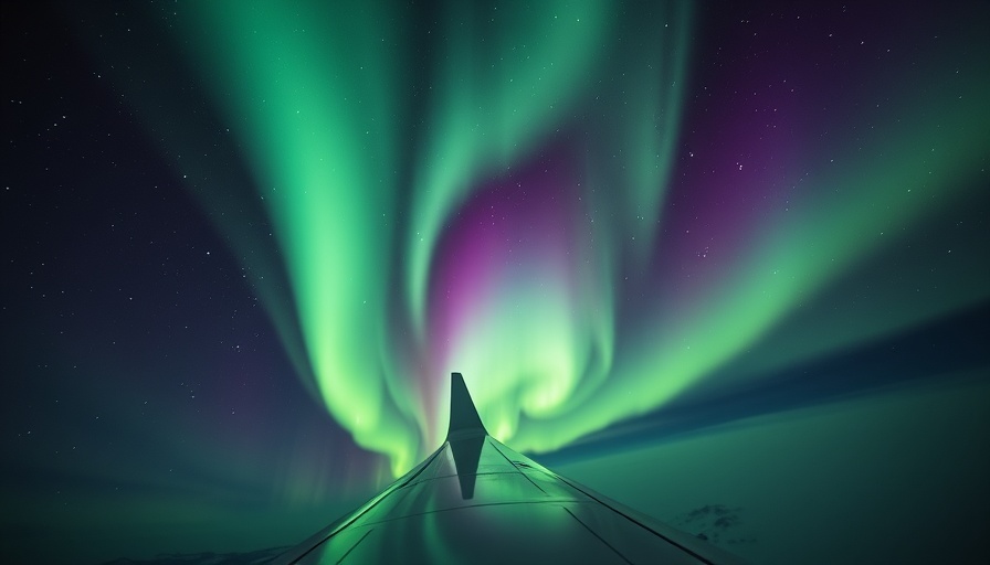 Aurora 360 Flight Yukon: Northern Lights from airplane.