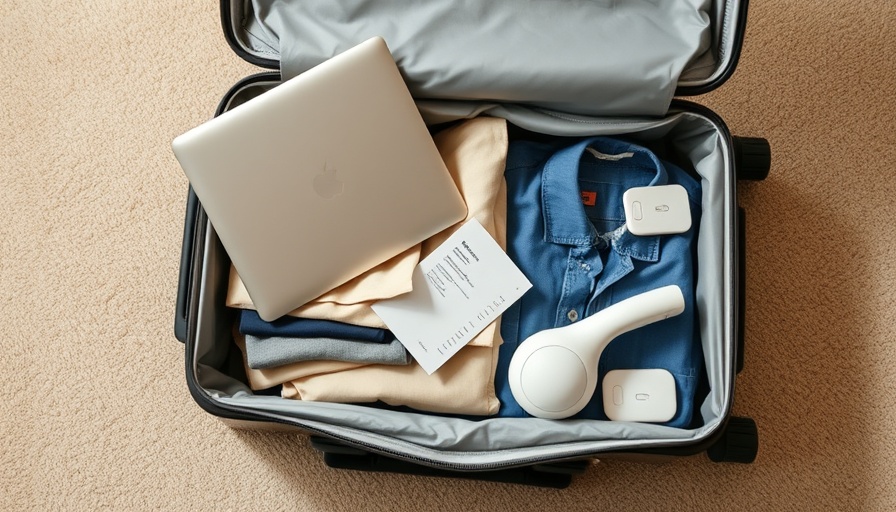 Practical budget travel items neatly packed in a suitcase.