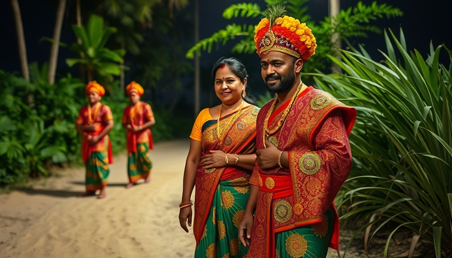 Sri Lankan performers in traditional attire at night showcasing regenerative hospitality Sri Lanka.