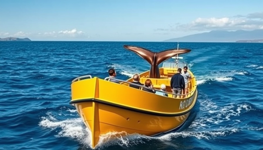 Tourists observe whales from a boat in Azores, 100% Electric Boat Azores.