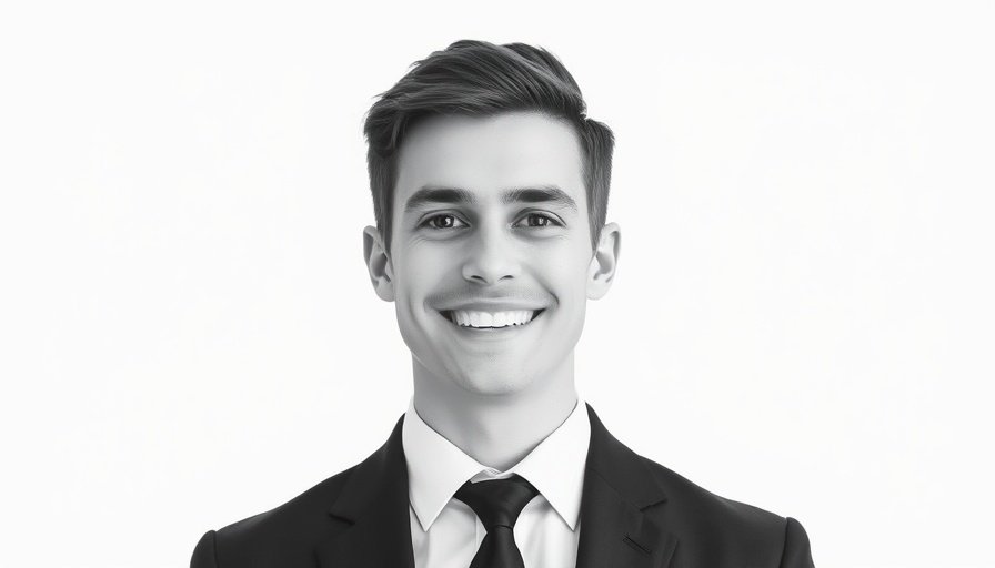 Smiling man in suit promotes United Airlines loyalty program.